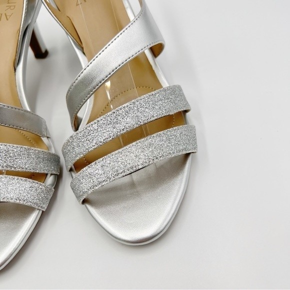 Naturalizer‎ Women's Silver Metallic Glitter Taimi Strappy Dress Sandal Heels 7 - Picture 6 of 15